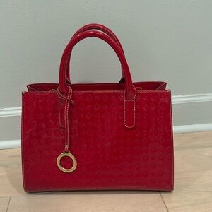 INVECE Arcadia red patent leather satchel bag